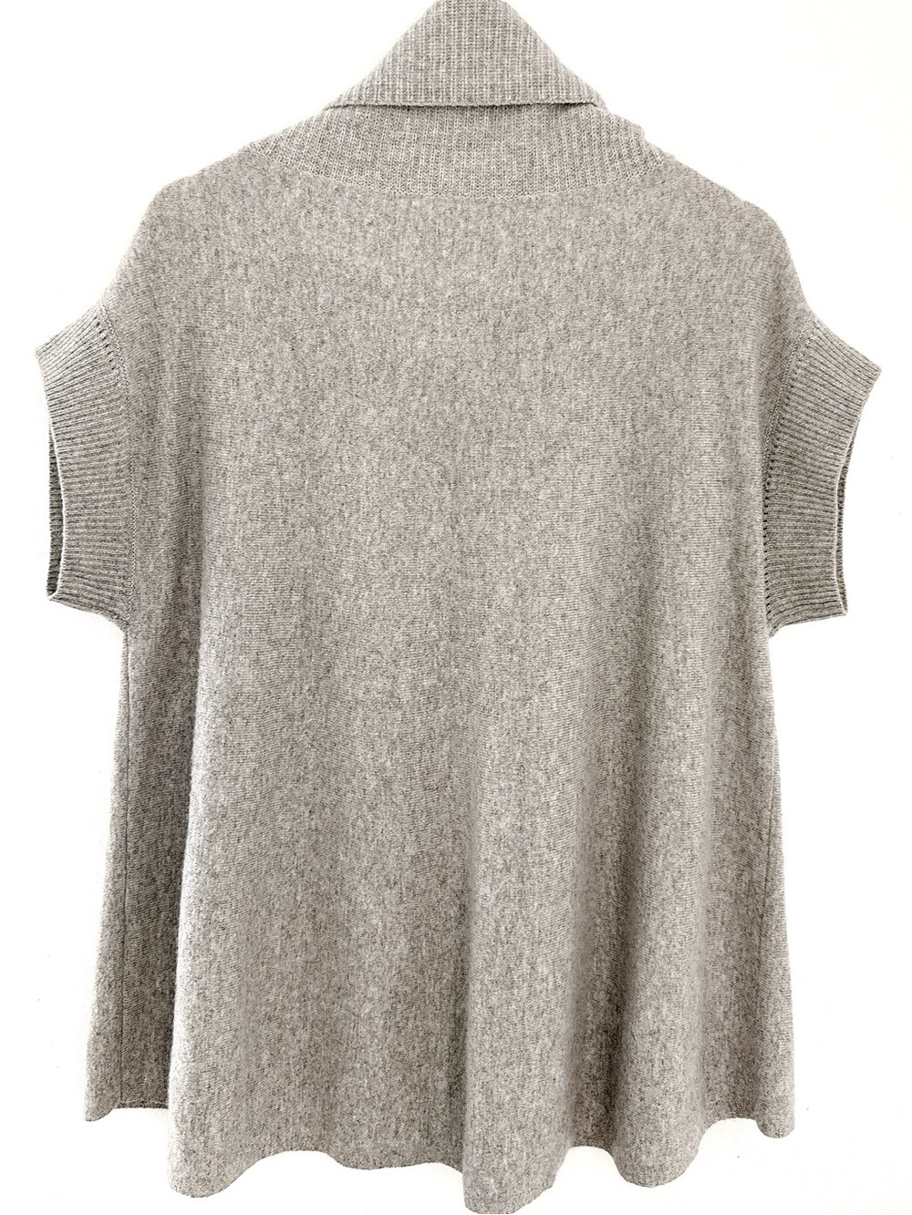 Vince 100% Cashmere Sweater Oversized Gray Cowl Neck Short Sleeve Minimalist - Picture 4 of 9
